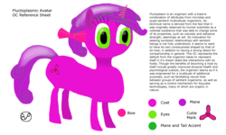 Size: 3000x1800 | Tagged: safe, artist:thebipedalvisitor, oc, oc only, oc:fluctoplasmic avatar, goo pony, original species, pony, unicorn, cute, solo, symbiote, text, wall of text