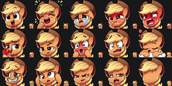 Size: 1530x768 | Tagged: safe, artist:assasinmonkey, applejack, earth pony, pony, g4, angry, apple, blushing, cowboy hat, crying, cute, derp, emoticon, excited, expressions, female, food, happy, hat, jackabetes, laughing, mare, nervous, no face, pillow, raised eyebrow, sad, shocked, sleeping