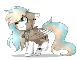 Size: 2611x2050 | Tagged: safe, artist:bl--blacklight, oc, oc only, oc:aria wolf, pegasus, pony, chibi, female, high res, mare, one eye closed, simple background, solo, transparent background, wink