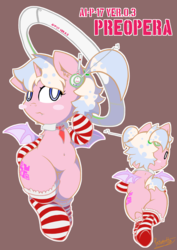 Size: 2894x4093 | Tagged: safe, artist:patoriotto, oc, oc only, oc:preopera, belly button, clothes, socks, solo, striped socks