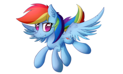 Size: 2000x1200 | Tagged: safe, artist:sentireaeris, rainbow dash, pegasus, pony, g4, female, flying, mare, multicolored hair, simple background, smiling, solo, transparent background