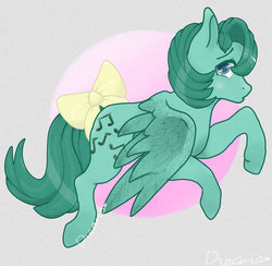Size: 1024x1000 | Tagged: safe, artist:dreamcreationsink, artist:dreamilil, medley, pony, g1, bow, female, solo, tail bow