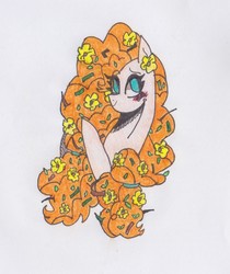 Size: 1190x1417 | Tagged: safe, artist:draw1709, pear butter, earth pony, pony, g4, bust, female, portrait, solo, traditional art