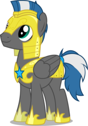 Size: 4000x5747 | Tagged: safe, artist:xenoneal, oc, oc only, oc:cloud zapper, pegasus, pony, absurd resolution, armor, male, simple background, solo, stallion, transparent background, vector