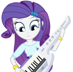 Size: 420x415 | Tagged: safe, artist:thebar, rarity, equestria girls, g4, my little pony equestria girls: rainbow rocks, player piano, female, keytar, musical instrument, simple background, solo, transparent background