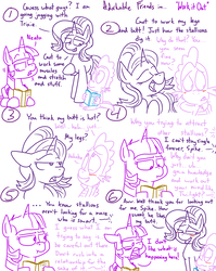 Size: 1280x1611 | Tagged: safe, artist:adorkabletwilightandfriends, spike, starlight glimmer, twilight sparkle, alicorn, dragon, pony, unicorn, comic:adorkable twilight and friends, g4, adorkable friends, adorkable twilight, blushing, book, comic, dialogue, female, flirting, implied sparlight, implied trixie, lineart, male, mama twilight, scrunchy face, ship:sparlight, shipping, simple background, slice of life, straight, teasing, twilight sparkle (alicorn)
