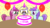 Size: 4411x2481 | Tagged: safe, artist:dinkyuniverse, dinky hooves, liza doolots, petunia, ruby pinch, tootsie flute, g4, anniversary, balloon, cake, celebration, chest fluff, confetti, cute, female, filly, food, party, streamers, table