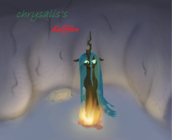 Size: 1470x1200 | Tagged: safe, artist:mr100dragon100, queen chrysalis, changeling, g4, angry, cave, comic, disney, fire, former queen chrysalis, hellfire, plan, revenge, the hunchback of notre dame, wip