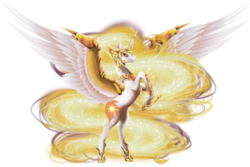 Size: 1024x683 | Tagged: safe, artist:oneiria-fylakas, daybreaker, alicorn, pony, g4, female, rearing, simple background, solo, spread wings, transparent background, wings