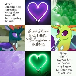 Size: 500x500 | Tagged: safe, pharynx, thorax, changedling, changeling, g4, to change a changeling, balloon, brotherly love, brothers, changedling brothers, king thorax, male, moodboard, neon, prince pharynx, sibling, sibling love, siblings