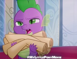 Size: 429x332 | Tagged: safe, screencap, spike, dragon, g4, my little pony: the movie, cropped, male, solo