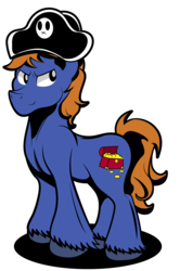Size: 1364x2056 | Tagged: safe, artist:littletigressda, barnacle, earth pony, pony, g1, g4, g1 to g4, generation leap, hat, male, pirate, pirate hat, solo