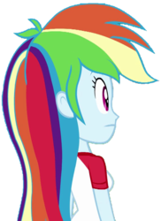 Size: 456x628 | Tagged: safe, artist:fella, rainbow dash, equestria girls, g4, my little pony equestria girls: legend of everfree, back, female, looking back, simple background, solo, transparent background