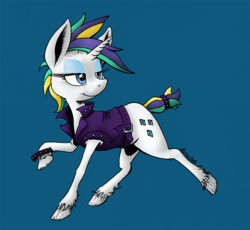 Size: 700x643 | Tagged: safe, artist:darkhestur, rarity, pony, unicorn, g4, it isn't the mane thing about you, alternate hairstyle, clothes, color, colored background, female, lineart, punk, raripunk, simple background, solo