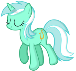 Size: 1097x1024 | Tagged: safe, artist:potato22, artist:tardifice, lyra heartstrings, pony, unicorn, g4, eyes closed, female, mare, shading, shadow, simple background, smiling, solo, transparent background, vector, walking