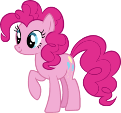 Size: 1007x940 | Tagged: safe, artist:j-pinkie, pinkie pie, earth pony, pony, unicorn, g4, female, mare, ms paint, raised hoof, simple background, solo, transparent background, vector