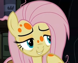 Size: 1145x919 | Tagged: safe, screencap, fluttershy, pony, a health of information, g4, bust, female, lidded eyes, mare, messy mane, sick, solo, swamp fever