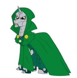 Size: 2576x2615 | Tagged: safe, artist:edcom02, artist:jmkplover, pony, crossover, doctor doom, fantastic four, high res, marvel, ponified, solo