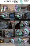 Size: 3928x6040 | Tagged: safe, artist:goatcanon, copper top, daisy, derpy hooves, flitter, flower wishes, lyra heartstrings, rainbow dash, comic:lyra's story, 3d, axe, cereal, comic, corn flakes, food, garden gnome, grocery store, market, milk, police officer, police pony, shopping, shopping cart, weapon, wiimote