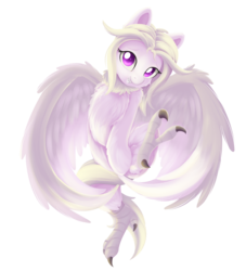 Size: 1024x1127 | Tagged: safe, artist:dusthiel, oc, oc only, oc:meti, harpy, monster pony, original species, chest fluff, female, simple background, smiling, solo, talons, transparent background