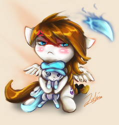 Size: 3508x3689 | Tagged: safe, artist:spectrumblaze, oc, oc only, pegasus, pony, chibi, female, high res, looking at you, mare, signature