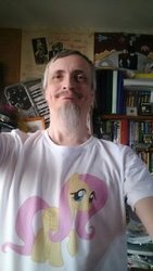Size: 180x320 | Tagged: safe, blues, fluttershy, noteworthy, human, g4, alpha, brony, clothes, irl, irl human, photo, russia, shirt, t-shirt
