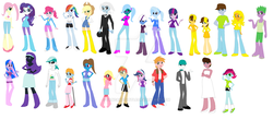 Size: 1024x446 | Tagged: safe, artist:pancaketurtle, applejack, big macintosh, fluttershy, pinkie pie, rainbow dash, rarity, spike, trixie, twilight sparkle, oc, oc:nyx, equestria girls, g4, eqg promo pose set, female, lesbian, magical lesbian spawn, male, offspring, parent:applejack, parent:big macintosh, parent:fluttershy, parent:rainbow dash, parent:trixie, parent:twilight sparkle, parents:appledash, parents:fluttermac, parents:twixie, ship:appledash, ship:fluttermac, ship:twixie, shipping, straight