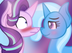 Size: 1350x1000 | Tagged: safe, artist:starburst987, starlight glimmer, trixie, g4, female, lesbian, ship:startrix, shipping