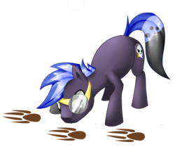 Size: 1080x916 | Tagged: safe, artist:alanymph, oc, oc only, oc:ghostly glide, earth pony, pony, goggles, male, paw prints, simple background, solo, stallion, transparent background