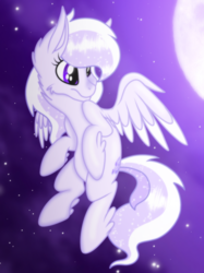 Size: 2048x2732 | Tagged: safe, artist:prismaticstars, oc, oc only, oc:starstorm slumber, pegasus, pony, female, flying, high res, mare, moon, night, solo, stars