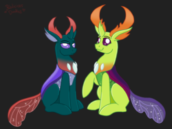 Size: 1280x960 | Tagged: dead source, safe, artist:php62, pharynx, thorax, changedling, changeling, g4, to change a changeling, brotherhood, brothers, changedling brothers, king thorax, male, prince pharynx