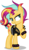 Size: 4000x6803 | Tagged: safe, artist:orin331, sunset shimmer, pony, unicorn, g4, absurd resolution, alternate hairstyle, bracelet, clothes, female, jacket, jewelry, leather jacket, mare, multicolored hair, punk, raised hoof, simple background, solo, spiked wristband, spikes, sunset shimmer day, transparent background, wristband