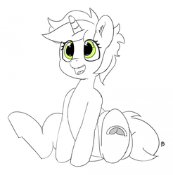Size: 1280x1302 | Tagged: safe, artist:pabbley, sunshine smiles, pony, g4, 30 minute art challenge, partial color, sitting, solo