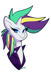 Size: 2250x3264 | Tagged: safe, artist:sapphireliz, rarity, pony, g4, it isn't the mane thing about you, alternate hairstyle, bust, commission, female, high res, punk, raised eyebrow, raripunk, simple background, solo, transparent background