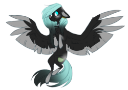 Size: 3000x2129 | Tagged: safe, artist:diaxmineowo, oc, oc only, pegasus, pony, chest fluff, choker, ear fluff, ear piercing, female, floppy ears, flying, high res, looking up, mare, piercing, simple background, smiling, spread wings, transparent background, wings