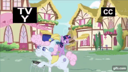 Size: 640x360 | Tagged: safe, screencap, cupid (g4), liza doolots, pearly stitch, petunia, ruby pinch, tootsie flight, tootsie flute, twilight sparkle, alicorn, pony, fame and misfortune, g4, season 7, animated, animation error, female, filly, gif, great moments in animation, mare, out of context, tv-y, twilight sparkle (alicorn), wings