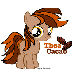 Size: 494x474 | Tagged: safe, artist:jen-neigh, oc, oc only, oc:thea cacao, earth pony, pony, base used, cutie mark background, female, filly, simple background, solo, white background