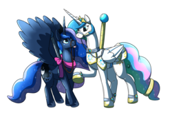 Size: 2400x1600 | Tagged: safe, artist:rawr, princess celestia, princess luna, alicorn, inflatable pony, pony, g4, bridle, carousel, inflatable, pool toy, post-transformation, reins, simple background, tack, tongue out, transparent background