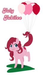 Size: 2330x3821 | Tagged: safe, artist:reachfarhigh, july jubilee, earth pony, pony, g3, balloon, female, g3betes, heart, high res, mare, solo