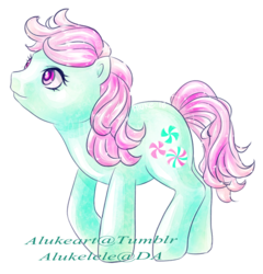 Size: 650x676 | Tagged: safe, artist:alukelele, minty, g3, cute, female, g3betes, mare, mintabetes, simple background, solo, transparent background