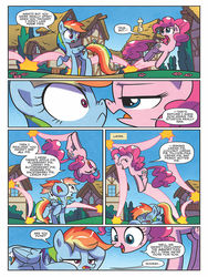 Size: 768x1024 | Tagged: safe, artist:agnes garbowska, idw, official comic, pinkie pie, rainbow dash, friendship is magic #59, g4, secrets and pies, spoiler:comic, @@, preview, swirly eyes