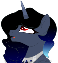 Size: 661x725 | Tagged: safe, artist:ipandacakes, oc, oc only, oc:nightfly, alicorn, pony, base used, bust, female, mare, offspring, parent:king sombra, parent:princess luna, parents:lumbra, portrait, solo