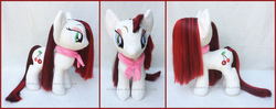 Size: 1881x742 | Tagged: safe, artist:lilmoon, cherry jubilee, pony, g4, alternate hairstyle, brushable, irl, photo, plushie, solo