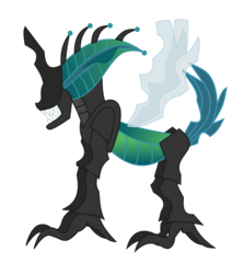 Size: 645x724 | Tagged: safe, artist:frannis, queen chrysalis, changeling, original species, xenomorph, g4, female, simple background, solo, transparent background, xenochangeling