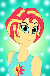 Size: 1560x2362 | Tagged: safe, artist:edcom02, sunset shimmer, equestria girls, g4, clothes, female, short hair, solo, sunset shimmer day, tank top