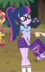 Size: 732x1160 | Tagged: safe, screencap, sci-twi, sunset shimmer, twilight sparkle, equestria girls, g4, my little pony equestria girls: legend of everfree, cropped, cute, solo focus, twiabetes