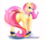 Size: 2846x2522 | Tagged: safe, artist:koveliana, fluttershy, bat pony, pony, g4, bondage, butt, female, flutterbat, flutterbutt, high res, licking, looking back, mare, plot, race swap, rear view, simple background, smiling, solo, spreader bar, tongue out