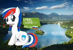 Size: 640x438 | Tagged: safe, oc, oc only, earth pony, pony, earth pony oc, lake bled, nation ponies, ponified, recolor, slovenia, solo