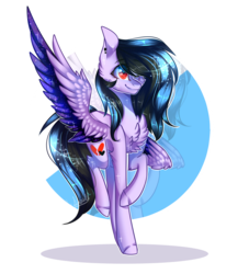 Size: 1505x1737 | Tagged: safe, artist:huirou, oc, oc only, oc:alfa light, pegasus, pony, colored wings, female, mare, multicolored wings, solo