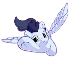 Size: 1400x1200 | Tagged: safe, artist:bobdude0, soarin', pegasus, pony, g4, flying, male, simple background, smiling, solo, stallion, transparent background